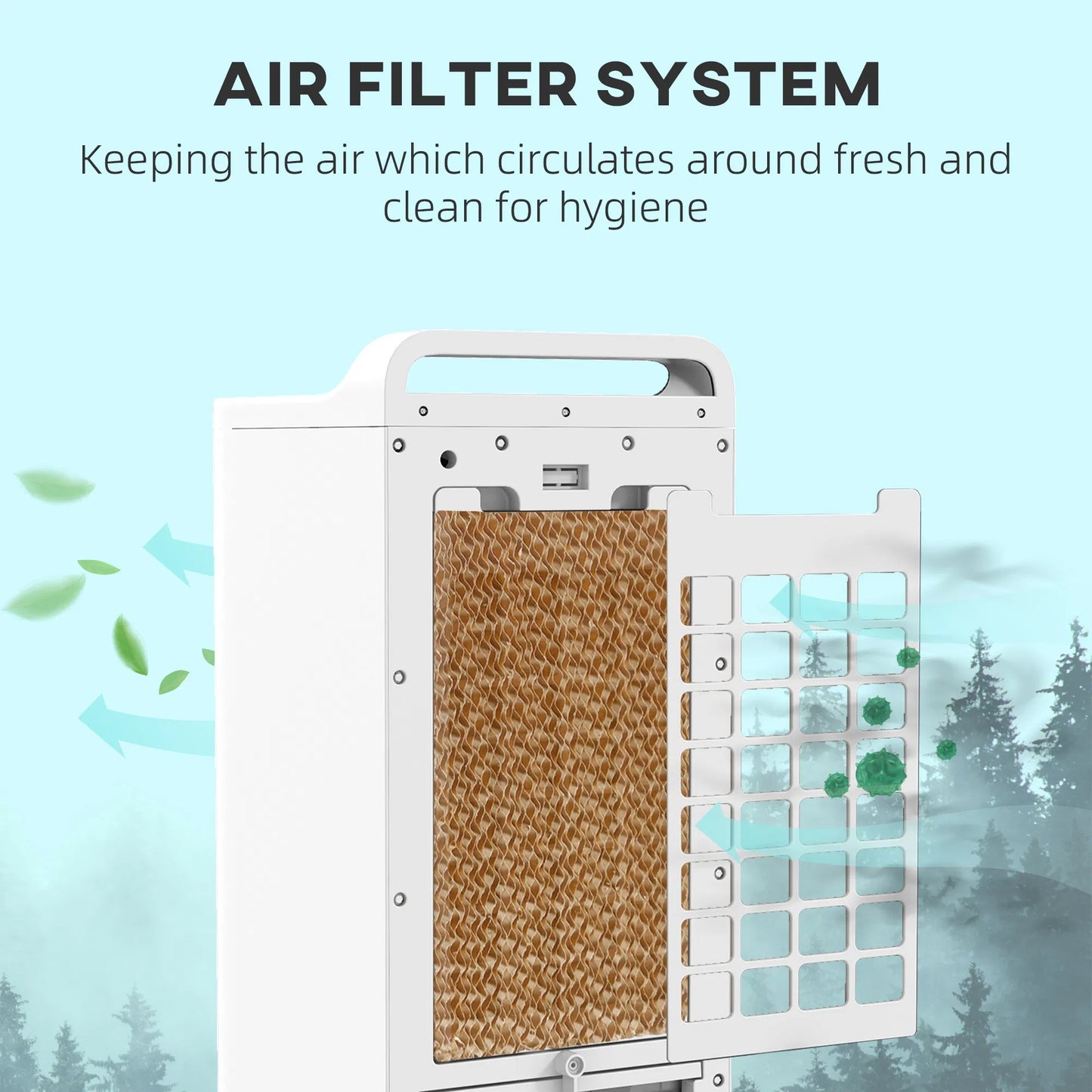 HOMCOM Evaporative Air Cooler With Ice Packs, 3-In-1 Ice Cooling Fan, Portable Swamp Cooler With Water Tank, Timer, Oscillating, Remote, For Home Office Bedroom