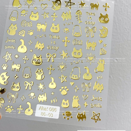 Cat-themed Nail Art Stickers