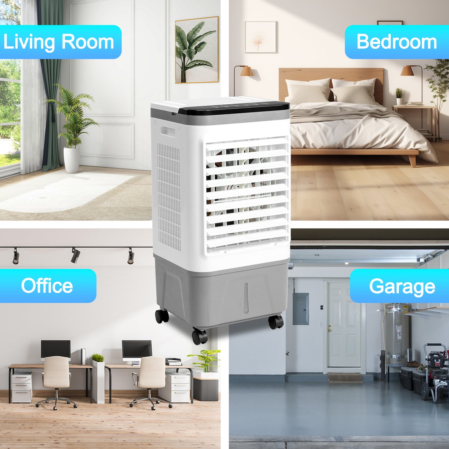 American Specification, Evaporative Air Cooler, Fan, Cooling And Humidification 3-in-1, 12-hour Timer