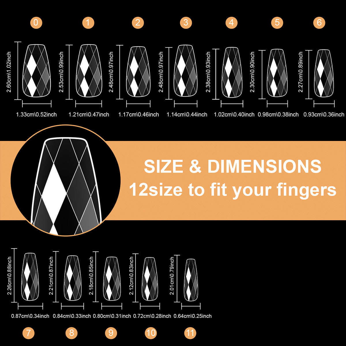 Diamond-Shaped Nail Tips 120p