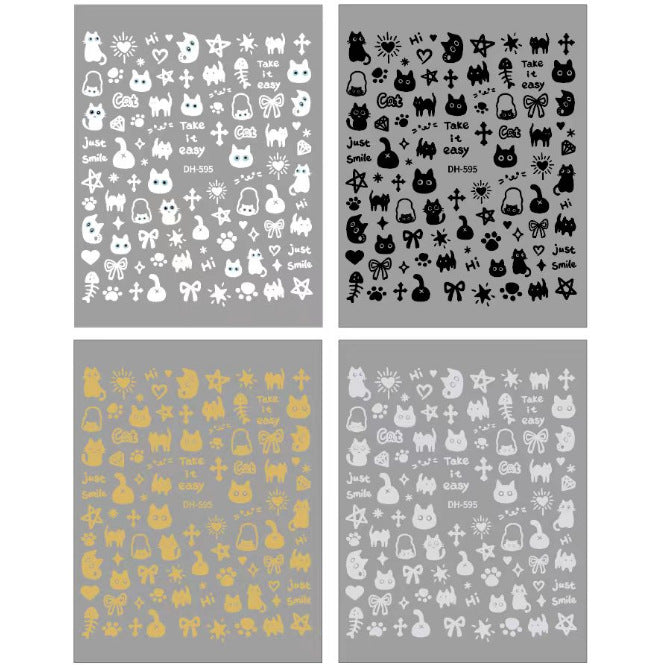 Cat-themed Nail Art Stickers