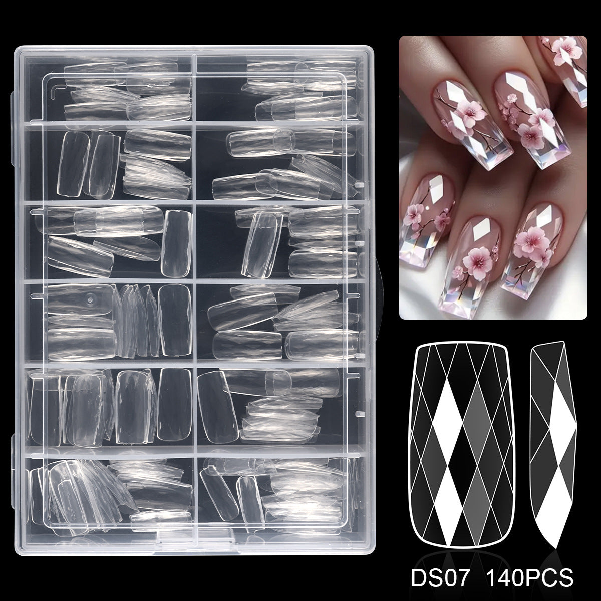 Diamond-Shaped Nail Tips 120p