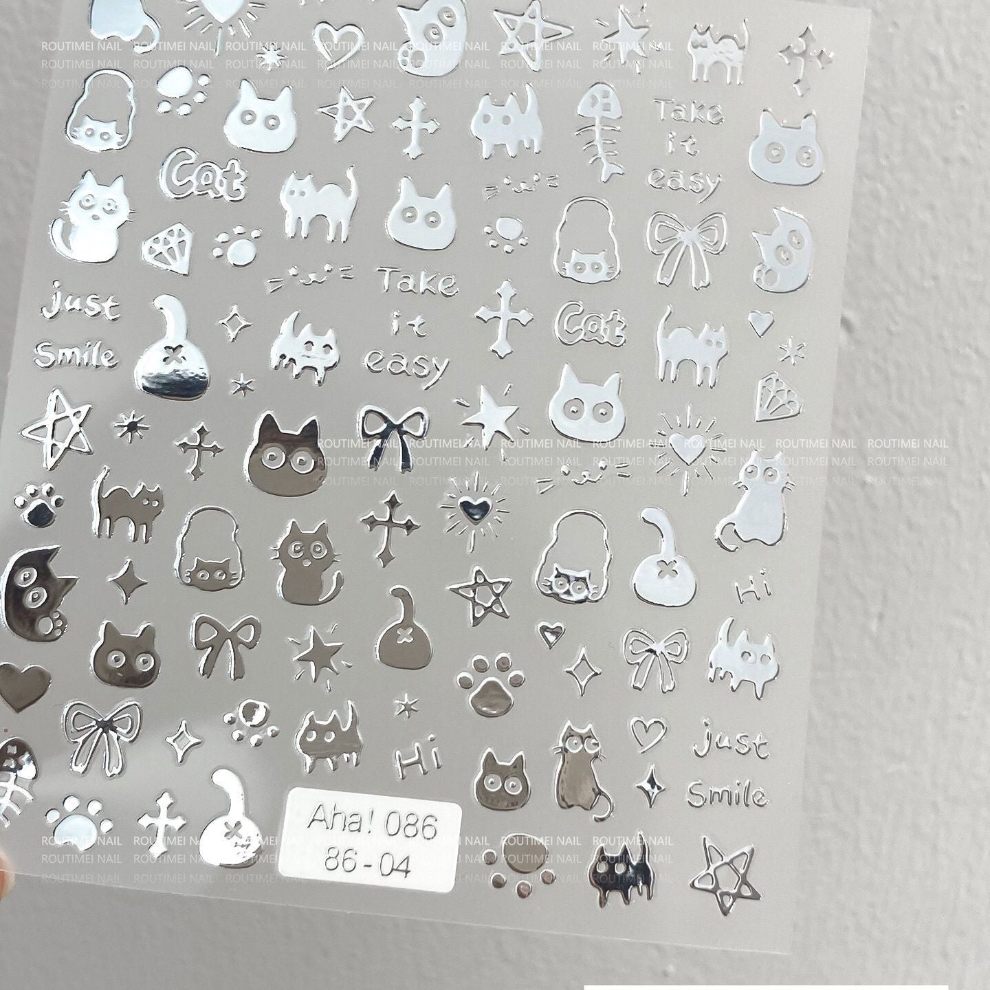 Cat-themed Nail Art Stickers