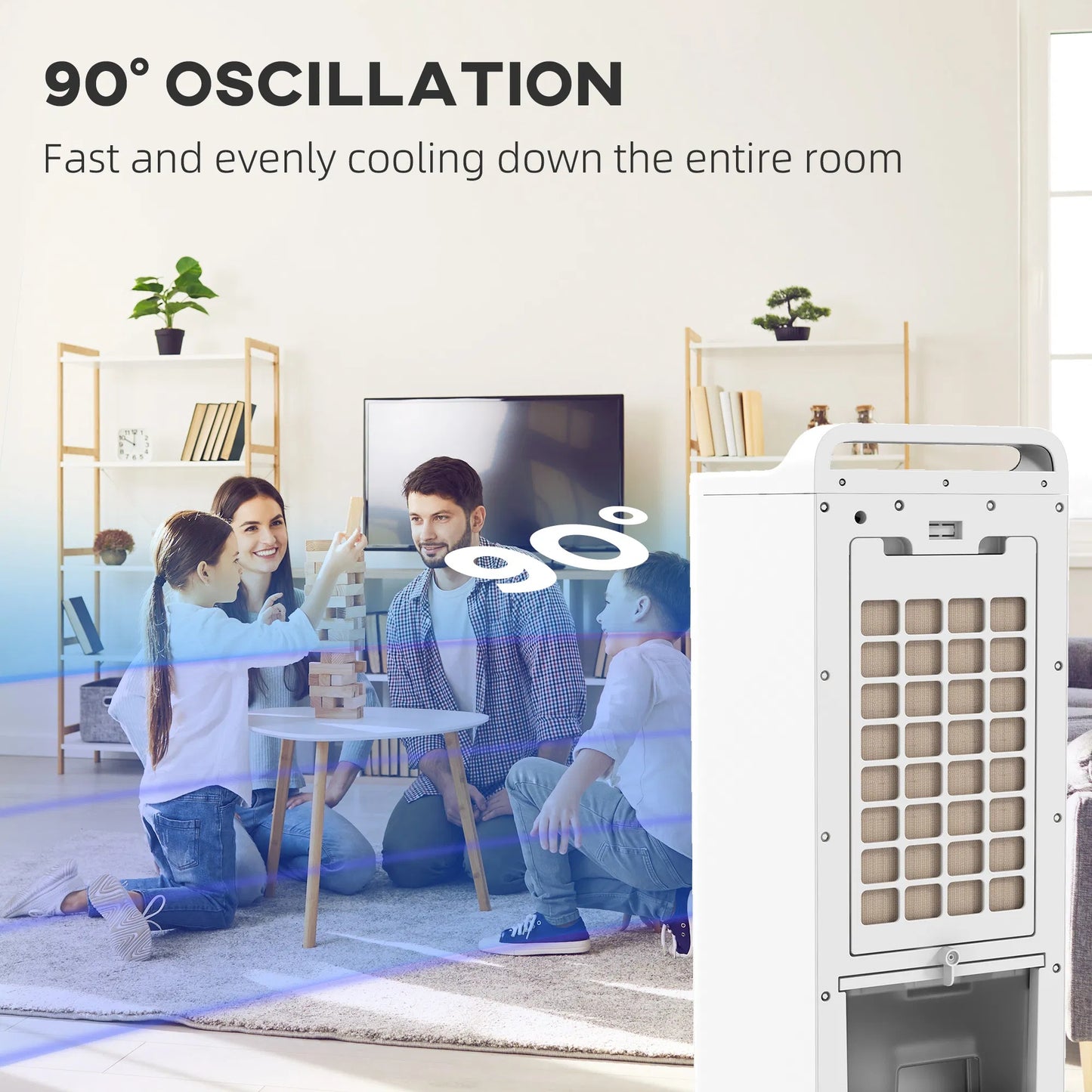HOMCOM Evaporative Air Cooler With Ice Packs, 3-In-1 Ice Cooling Fan, Portable Swamp Cooler With Water Tank, Timer, Oscillating, Remote, For Home Office Bedroom