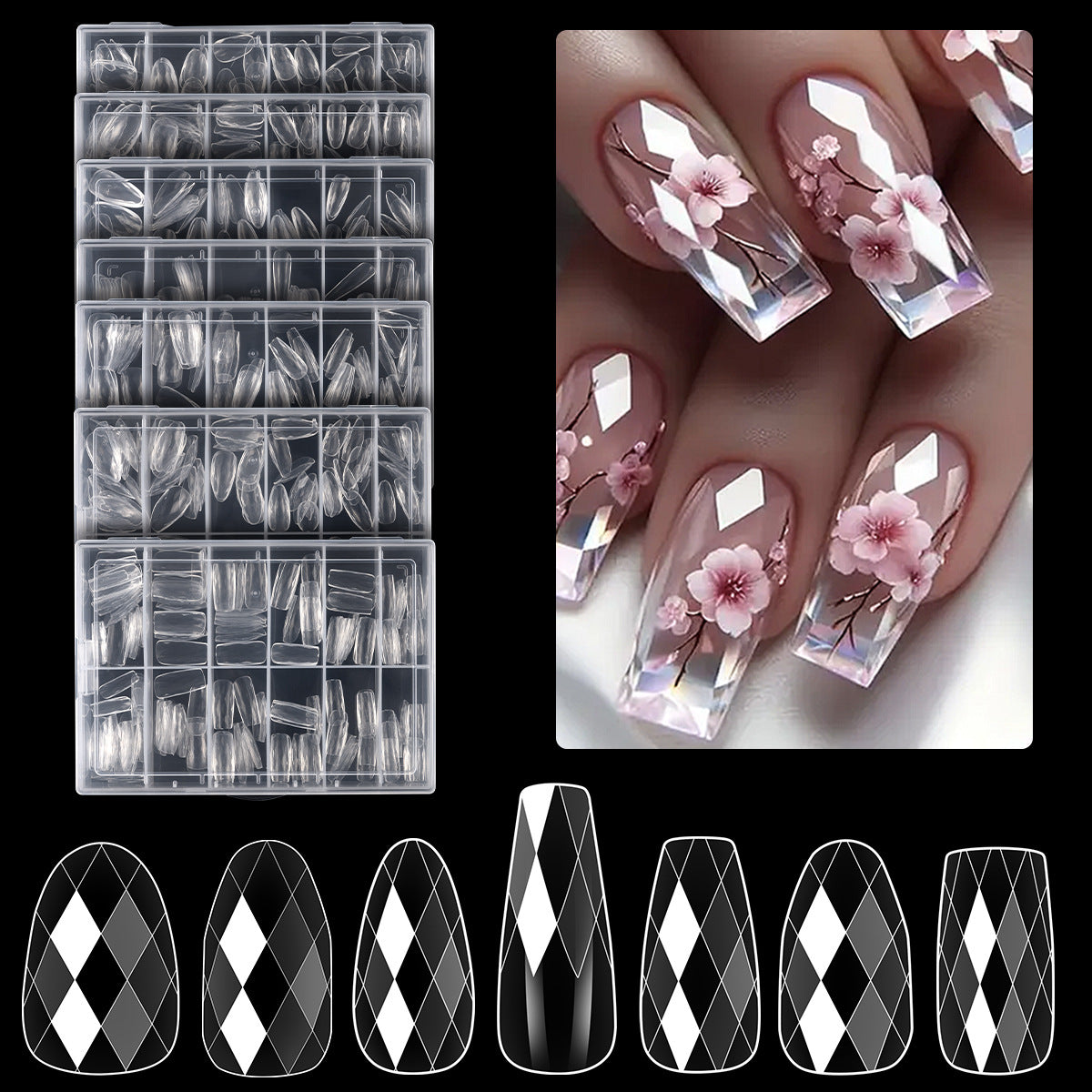 Diamond-Shaped Nail Tips 120p