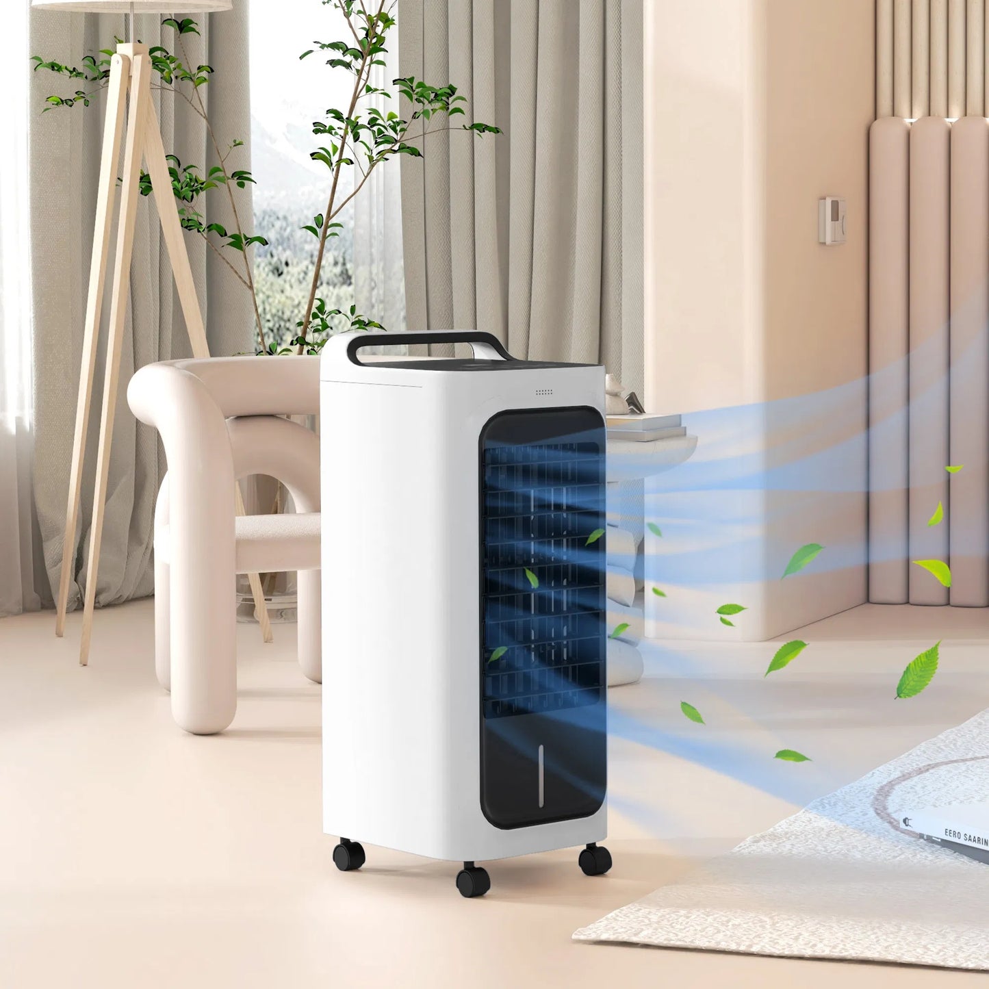 HOMCOM Evaporative Air Cooler With Ice Packs, 3-In-1 Ice Cooling Fan, Portable Swamp Cooler With Water Tank, Timer, Oscillating, Remote, For Home Office Bedroom