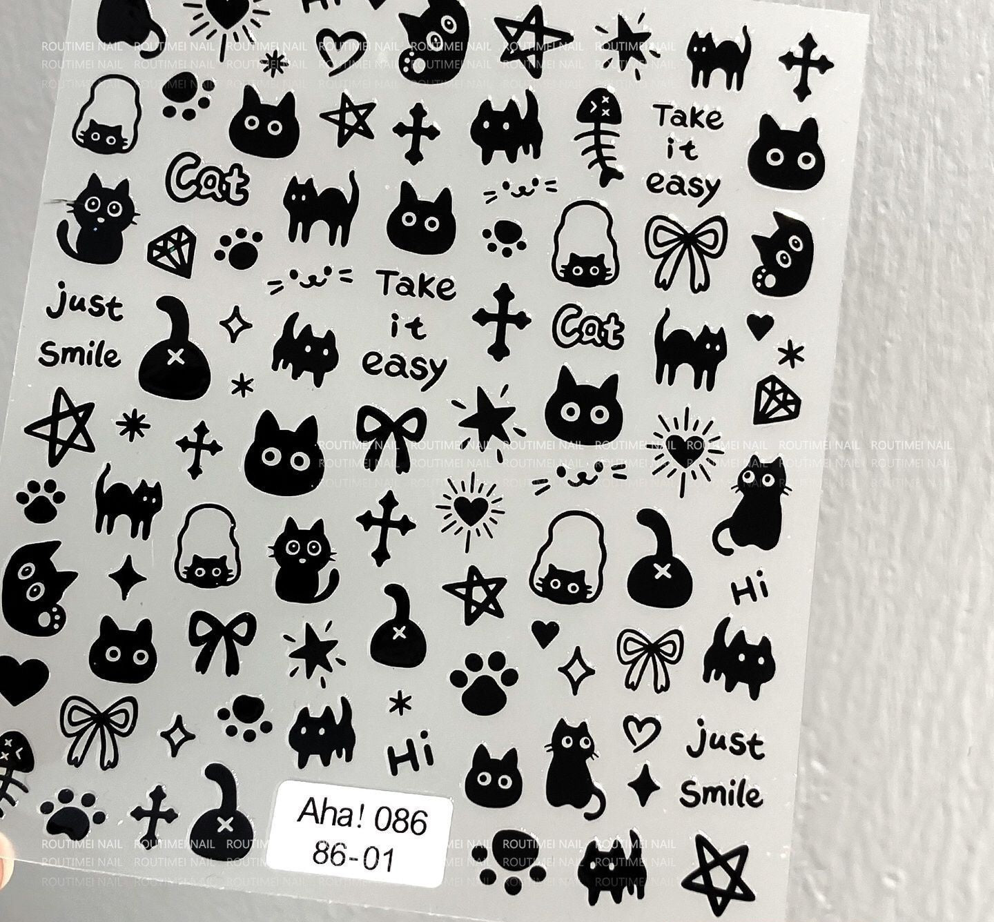 Cat-themed Nail Art Stickers