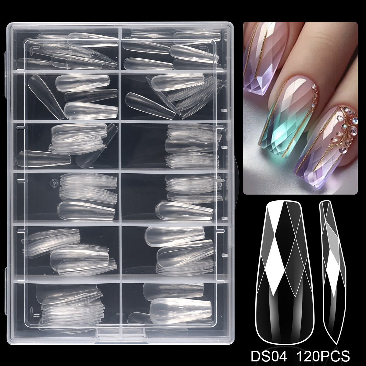 Diamond-Shaped Nail Tips 120p