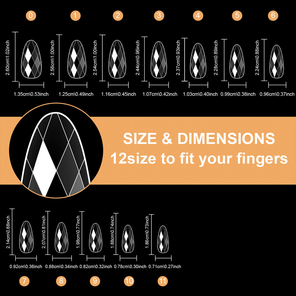 Diamond-Shaped Nail Tips 120p