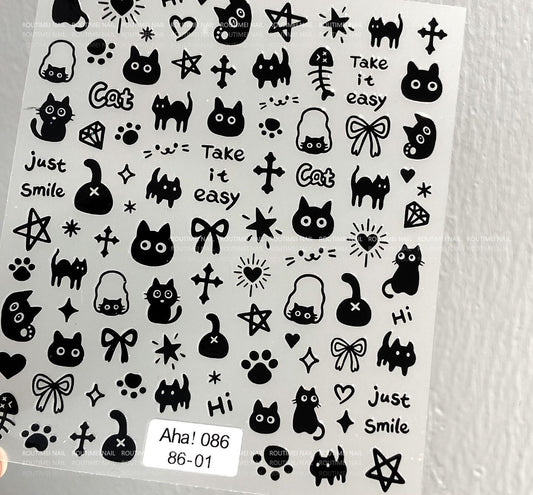 Cat-themed Nail Art Stickers