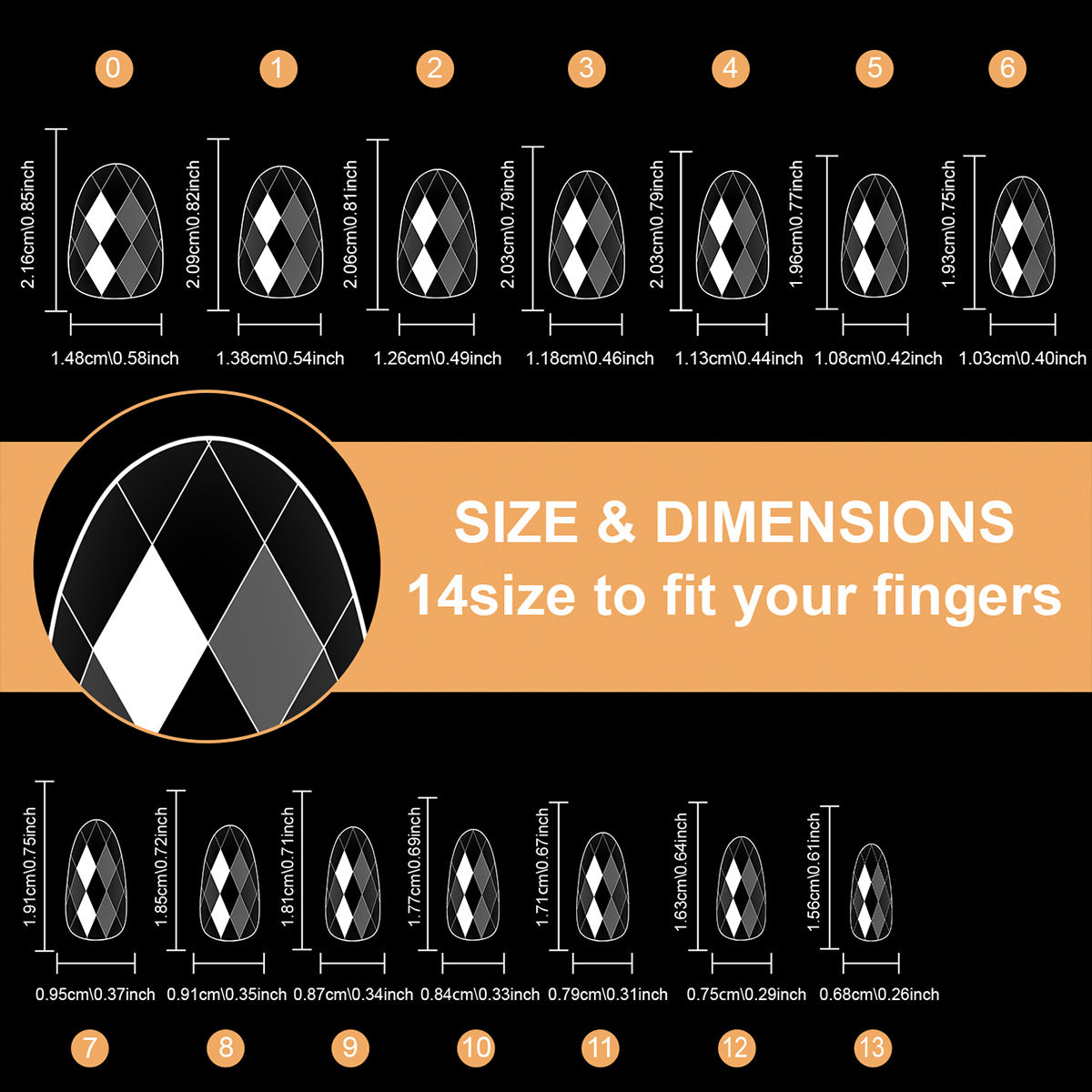 Diamond-Shaped Nail Tips 120p