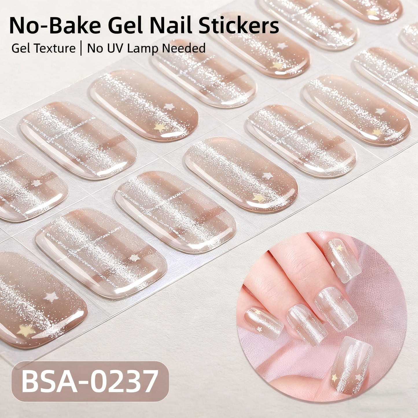Gel Nail Strips No UV|Spring Nails No LED Lamp Needed Easy Apply & Remove