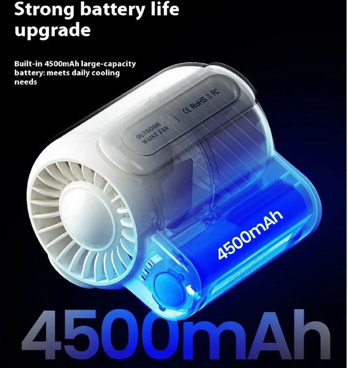 Portable Large Wind Usb Charging Outdoor Sports Construction Site Summer Cooling Portable Small Air Fan For Outdoor Sports Travel Work
