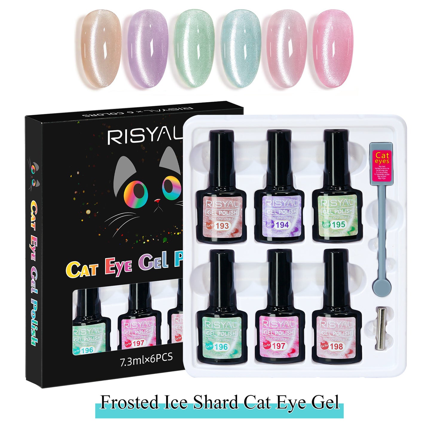 Cat's Eye Glue 6 Sets Phototherapy Glue Cat's Eye Nail Polish