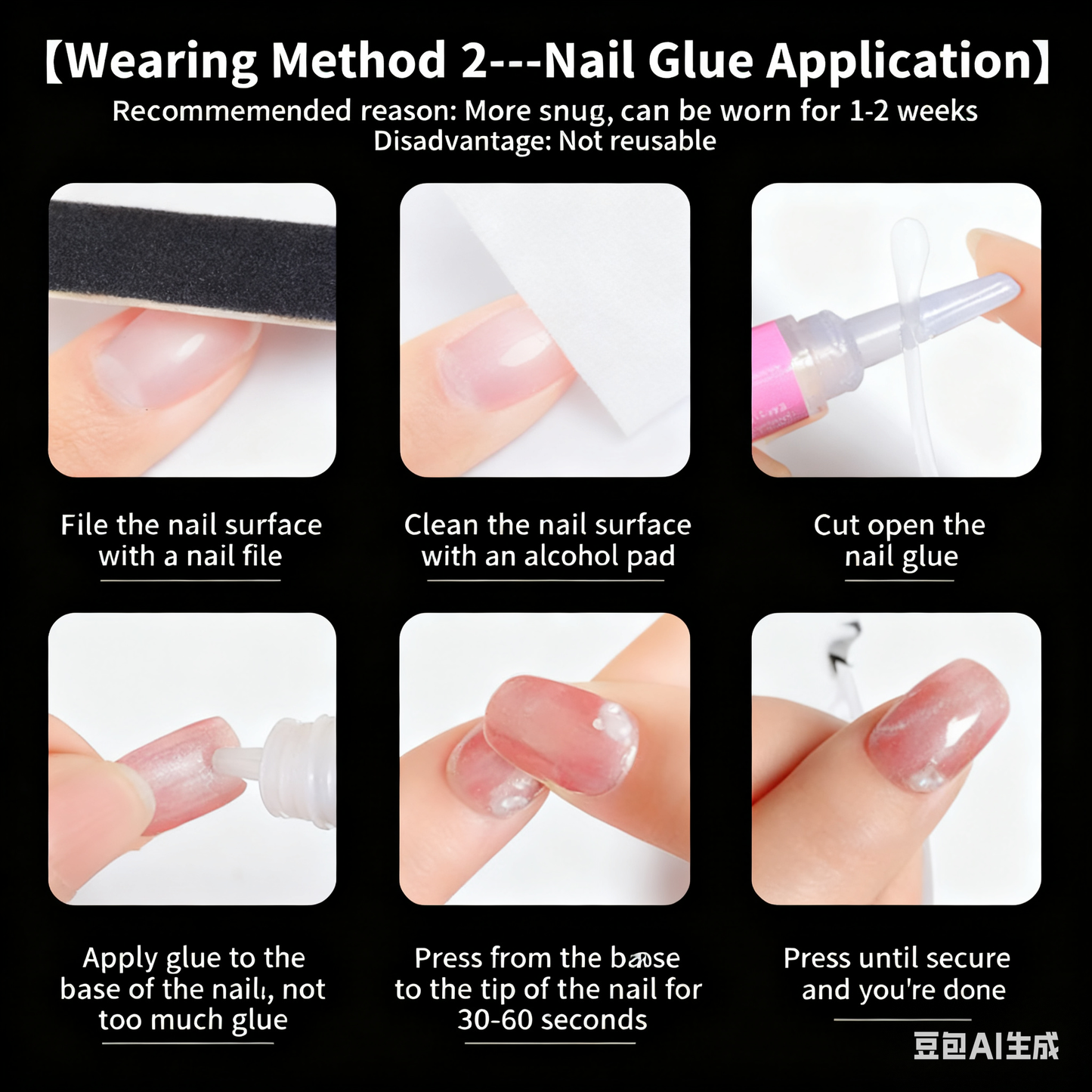 Handmade Press-On Nails -Dark Cat Eye Luxury Diamond-Studded Sparkling False Nail Tips