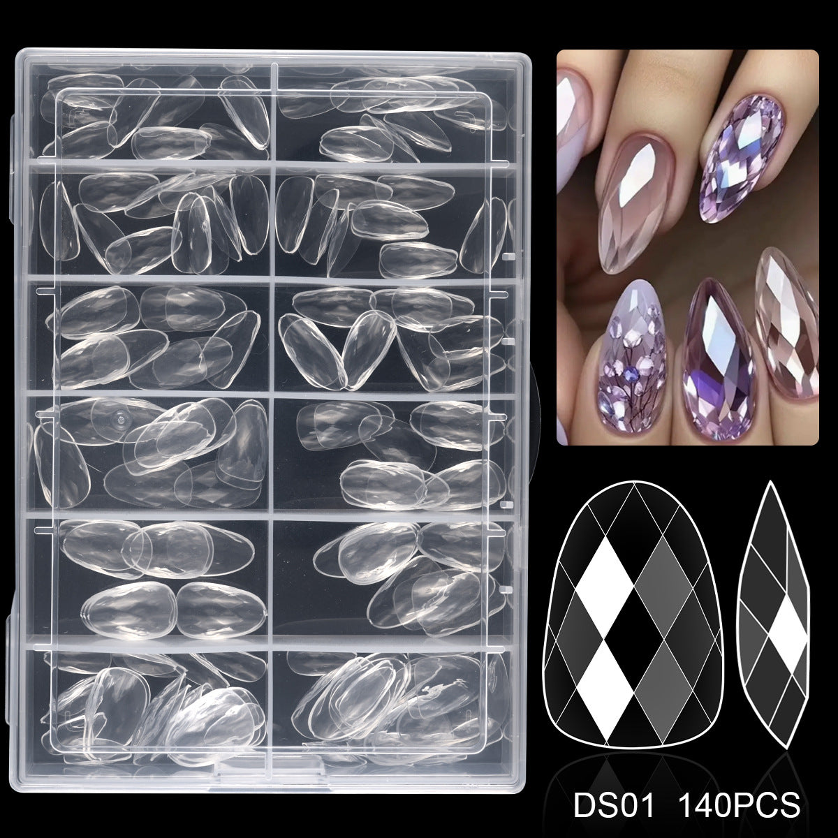 Diamond-Shaped Nail Tips 120p