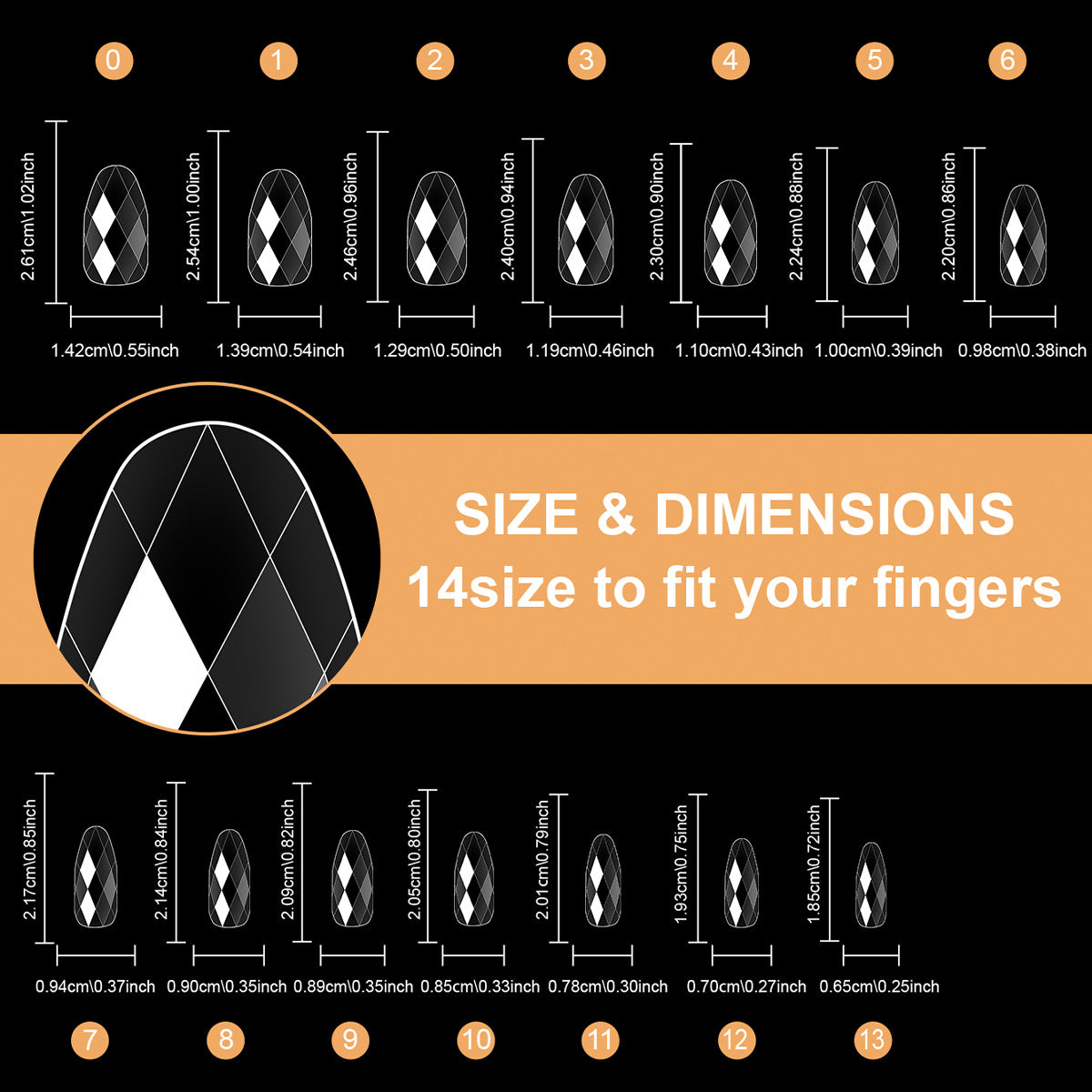 Diamond-Shaped Nail Tips 120p