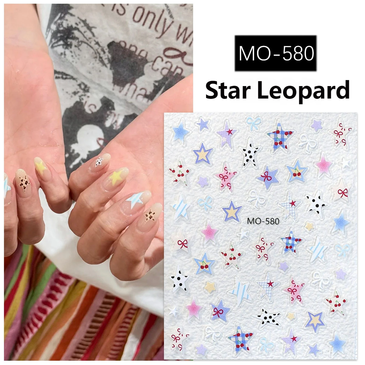 5D Embossed Leopard Star Nail Stickers – DIY Your Dream Manicure in Minutes!