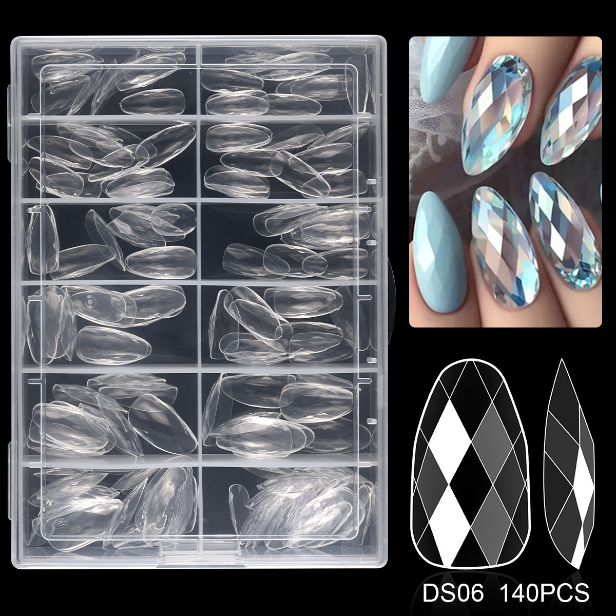 Diamond-Shaped Nail Tips 120p