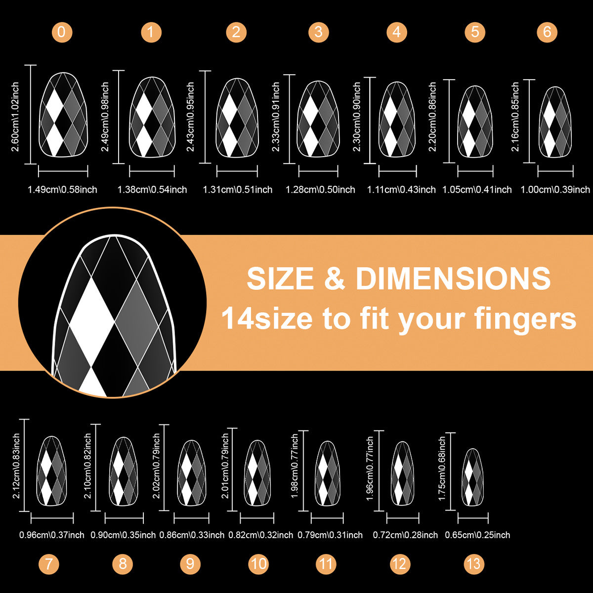 Diamond-Shaped Nail Tips 120p