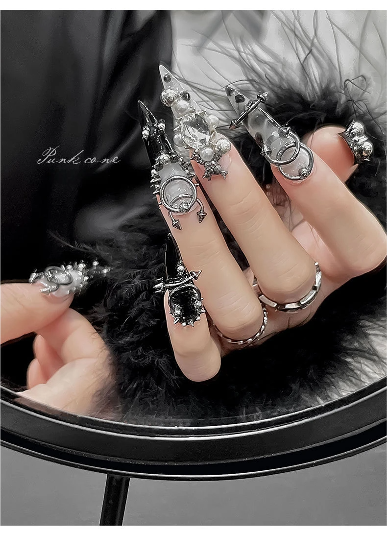 Punk Style Nail Rivet Accessories: Elevate Your Manicure with Edgy Metal Accents