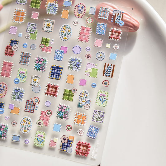 Embossed Nail Art Stickers: Fabric Artistry at Your Fingertips