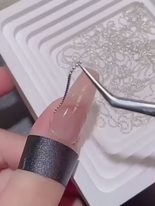 Nail Chain Charms, 3D Metal Nail Art Chains Nail Jewelry Chains Nail Decorations for Manicure Decoration DIY